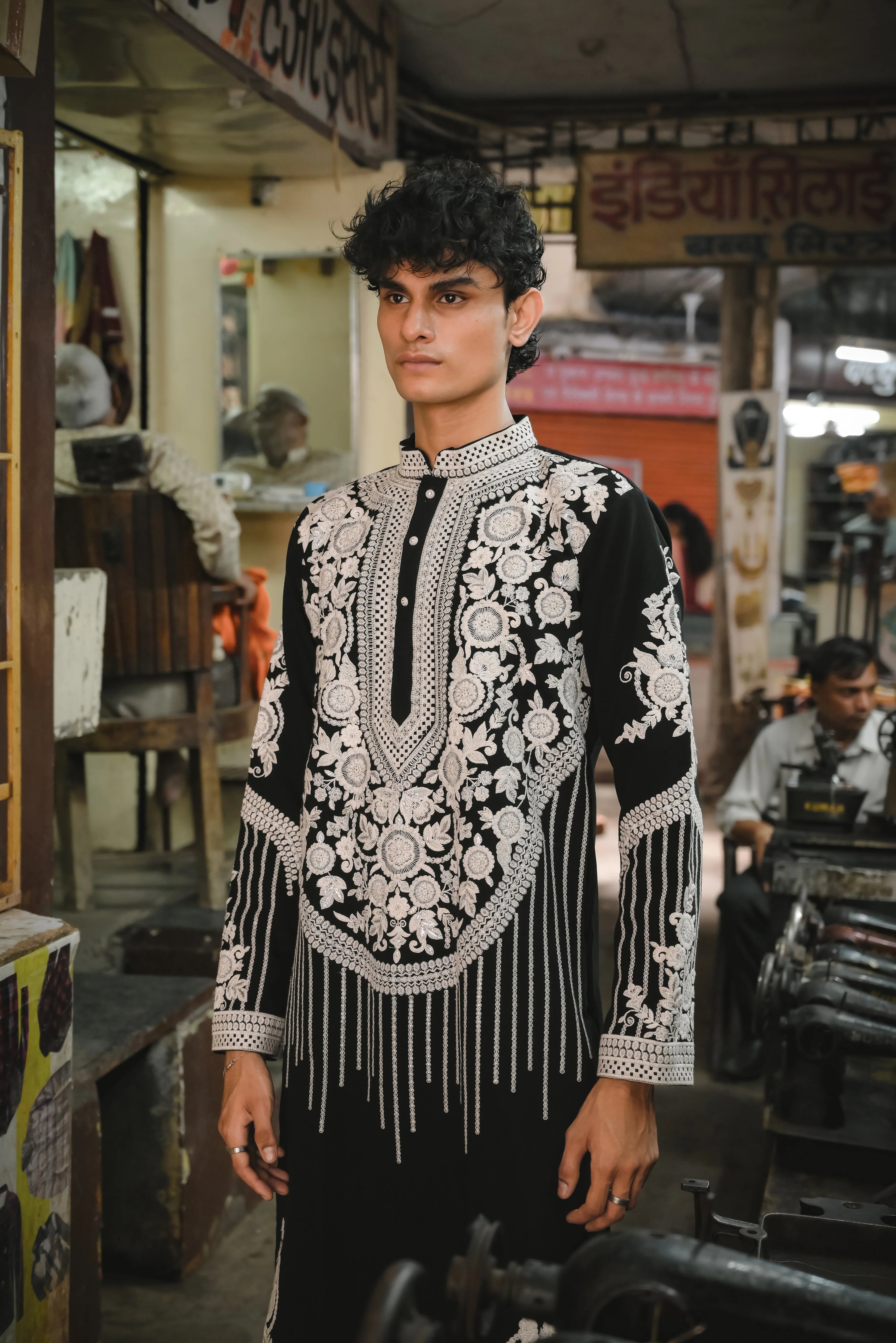 Allure Black Embroidery Kurta Set