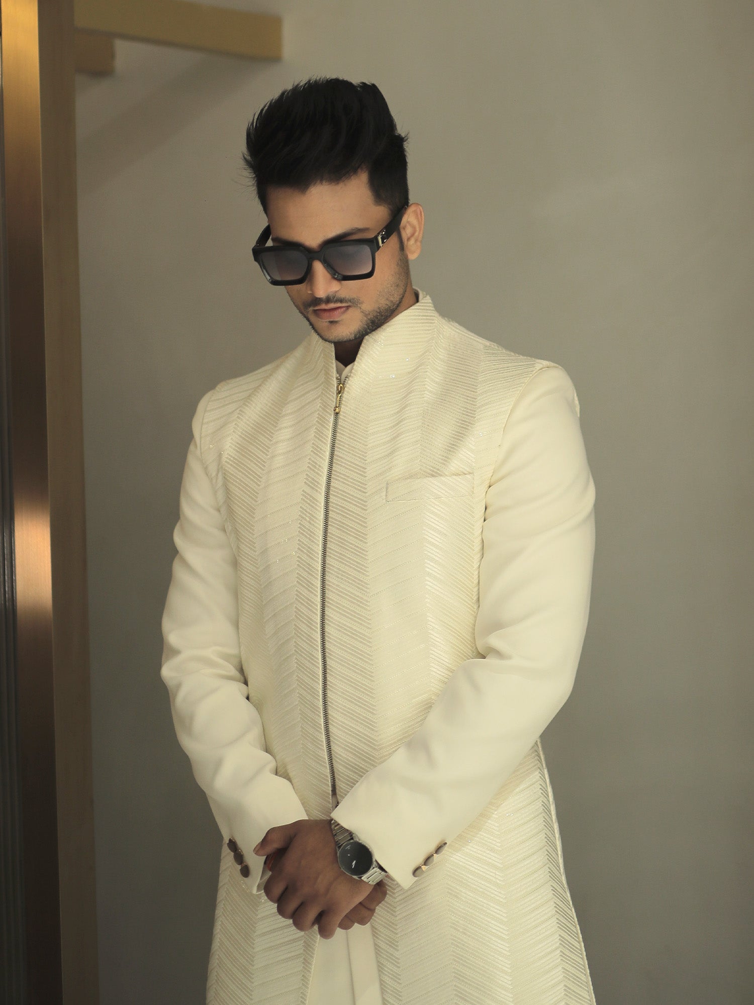 Arun Indo Off White Western Suit