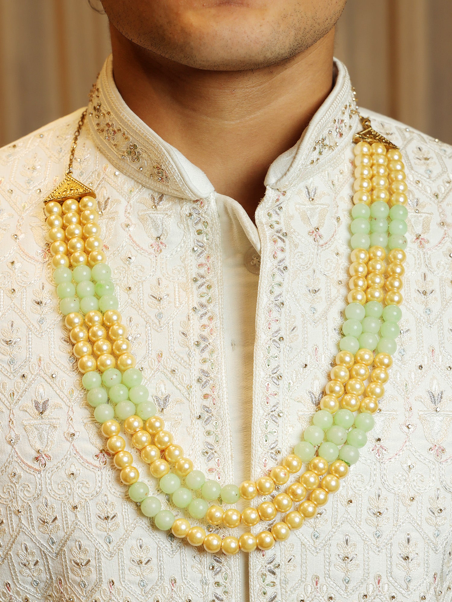Pearl & Mint Jade Multi-Strand Ceremonial Mala