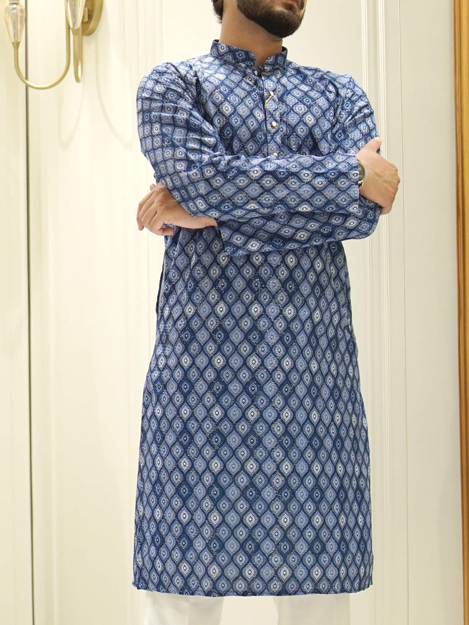 Sapphire Lattice Kurta Set