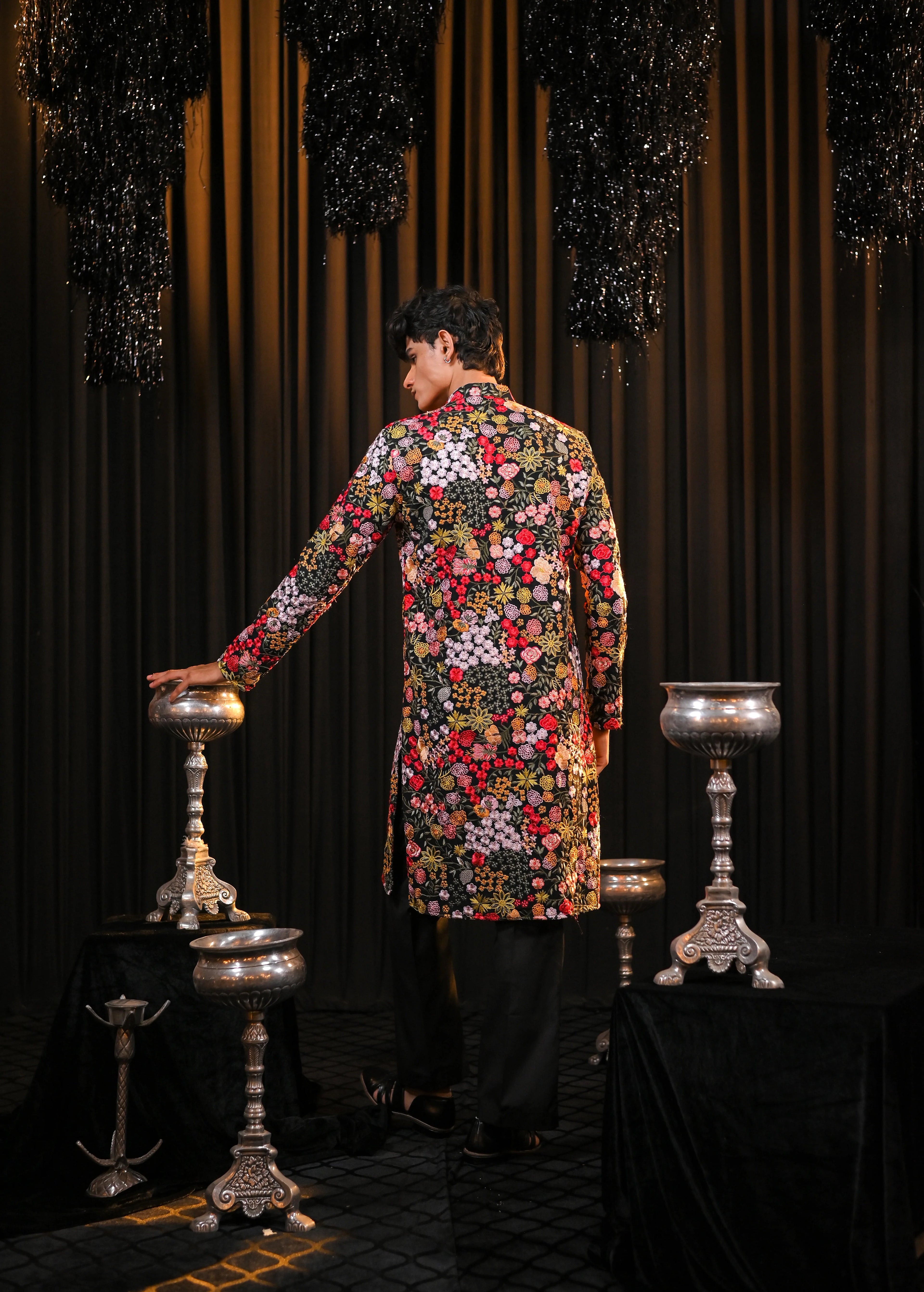 Divine Fancy Georgette Multicolour Embroidery Kurta Set