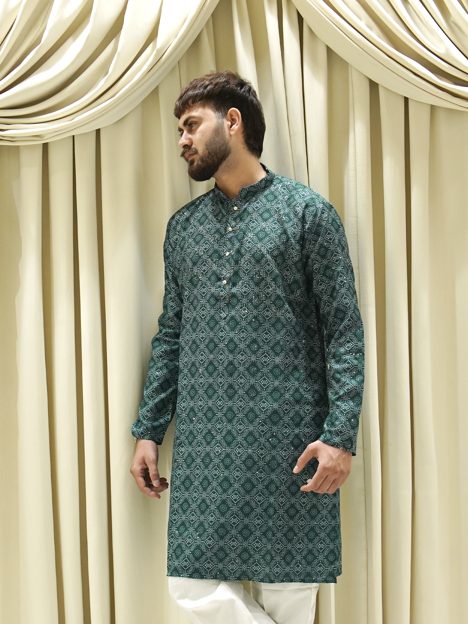 Emerald Lattice Kurta Set