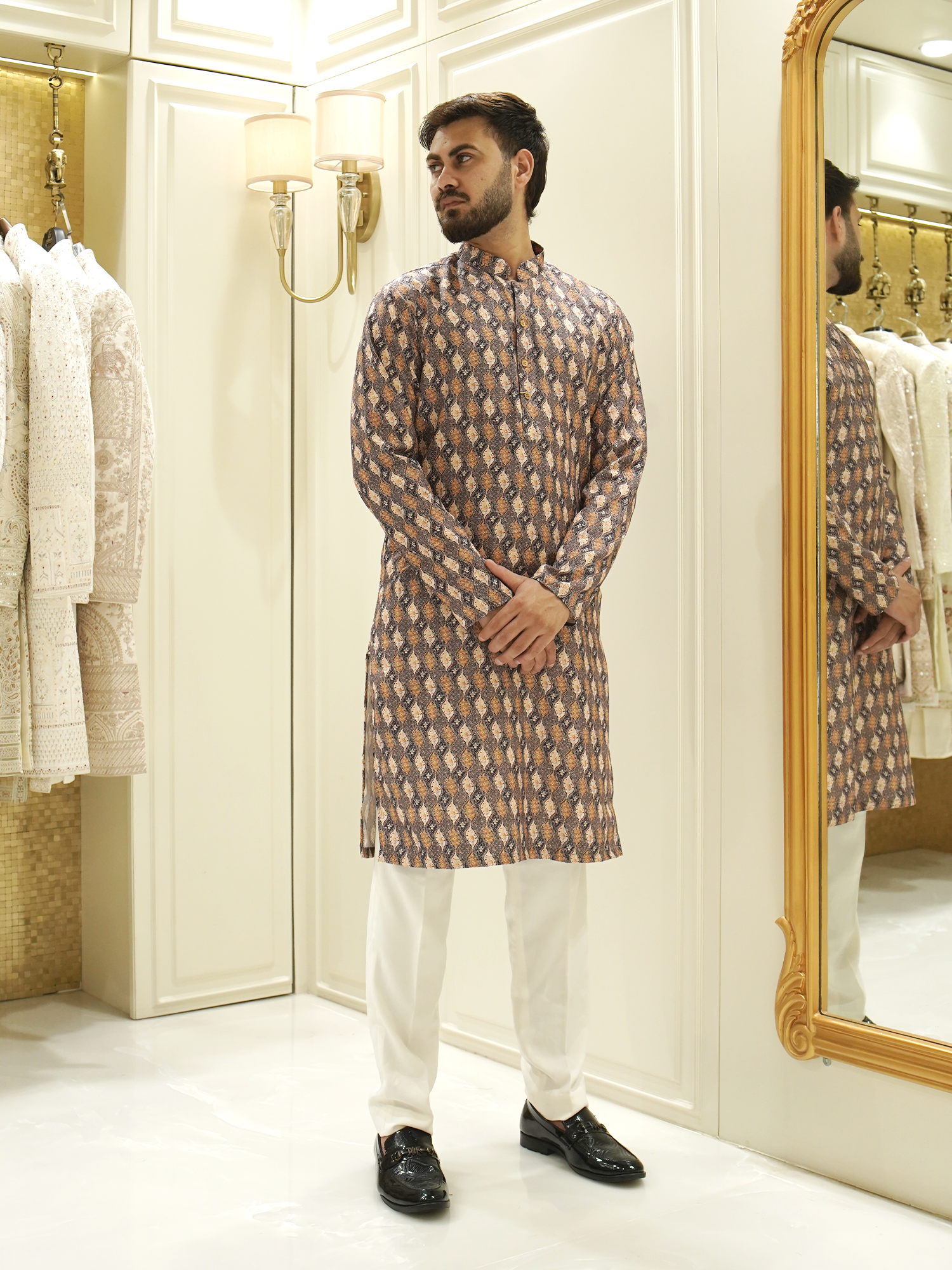 Regal Diamond Weave Jacquard Kurta Set