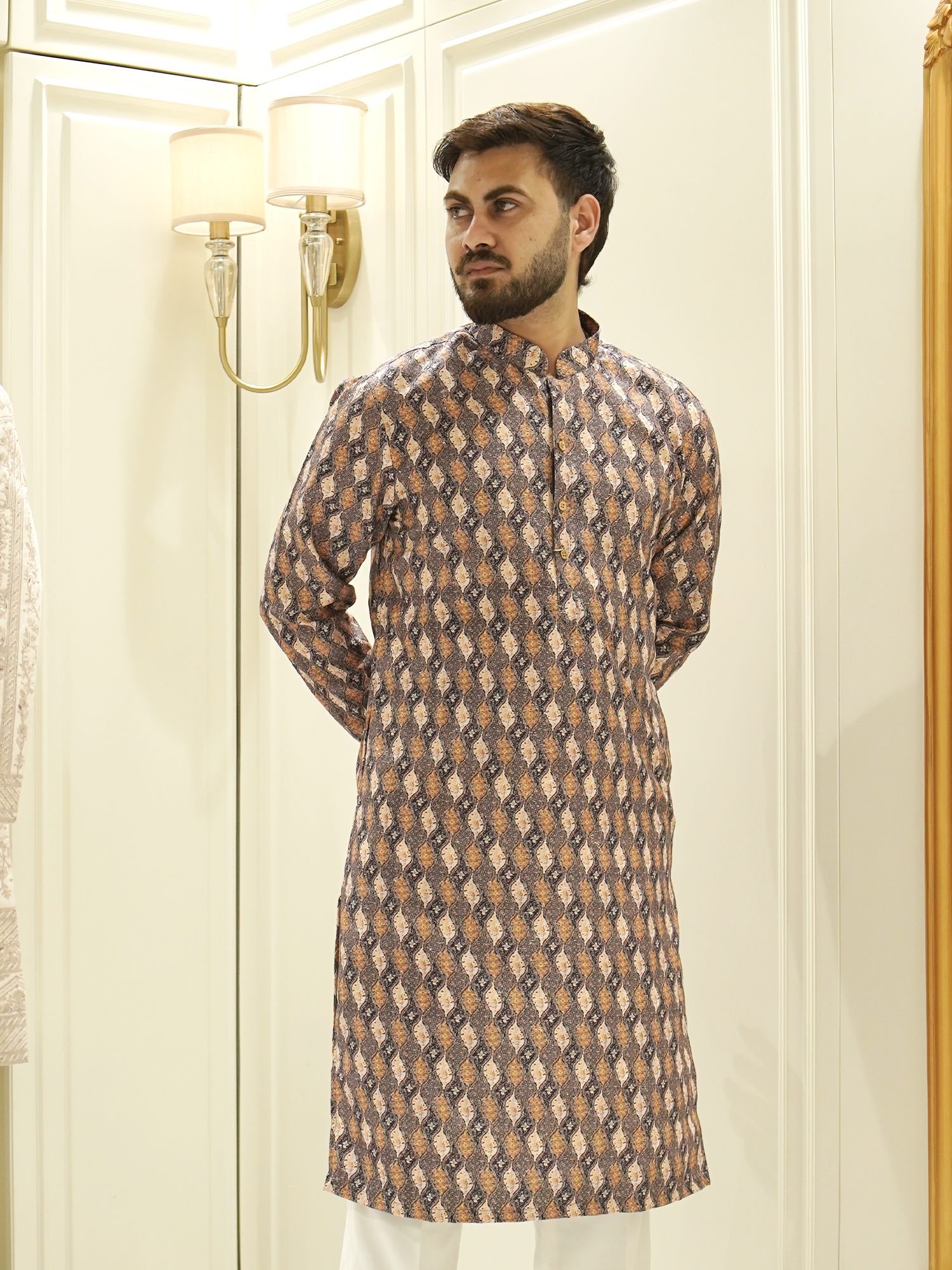 Regal Diamond Weave Jacquard Kurta Set