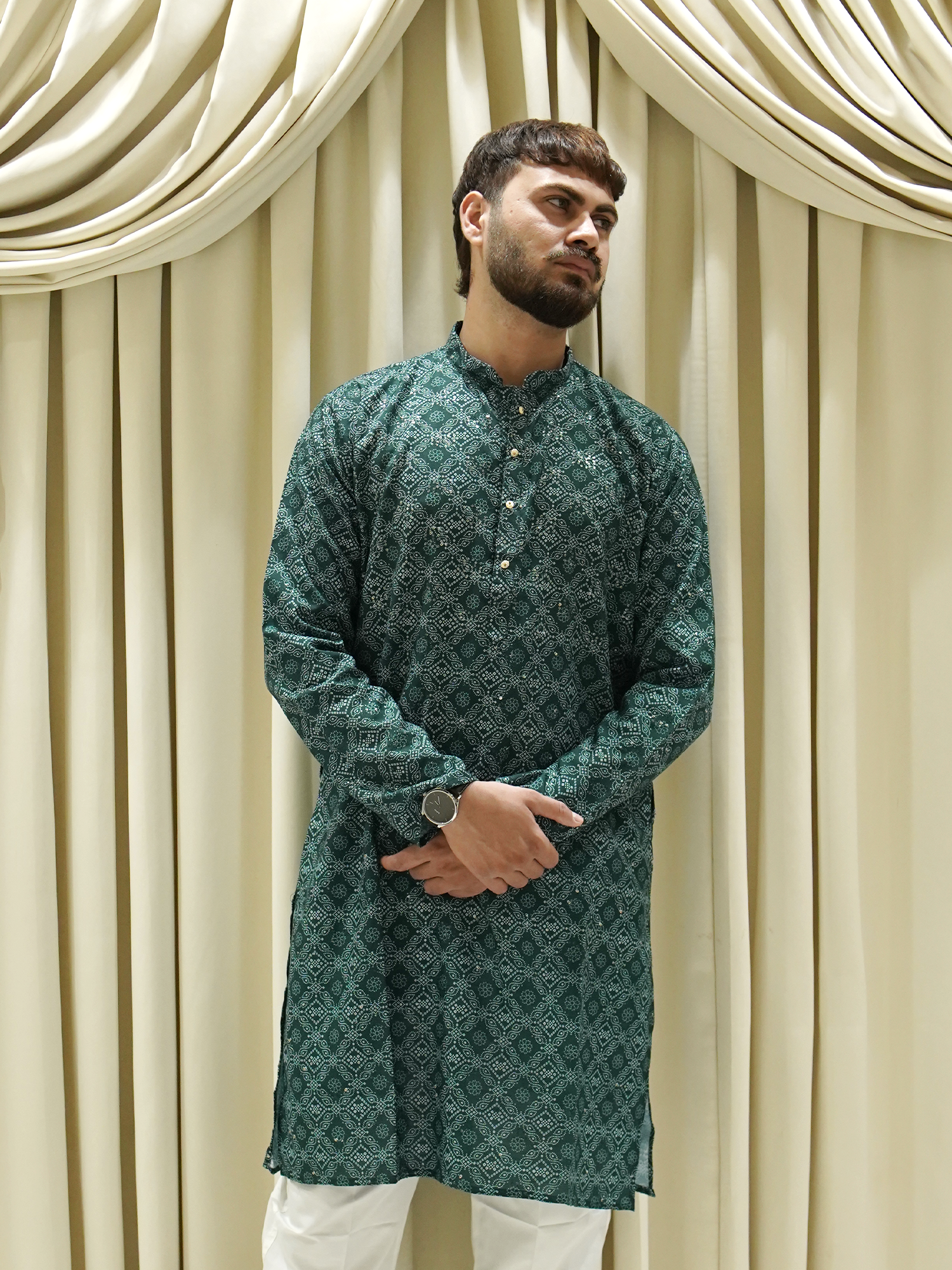 Emerald Lattice Kurta Set