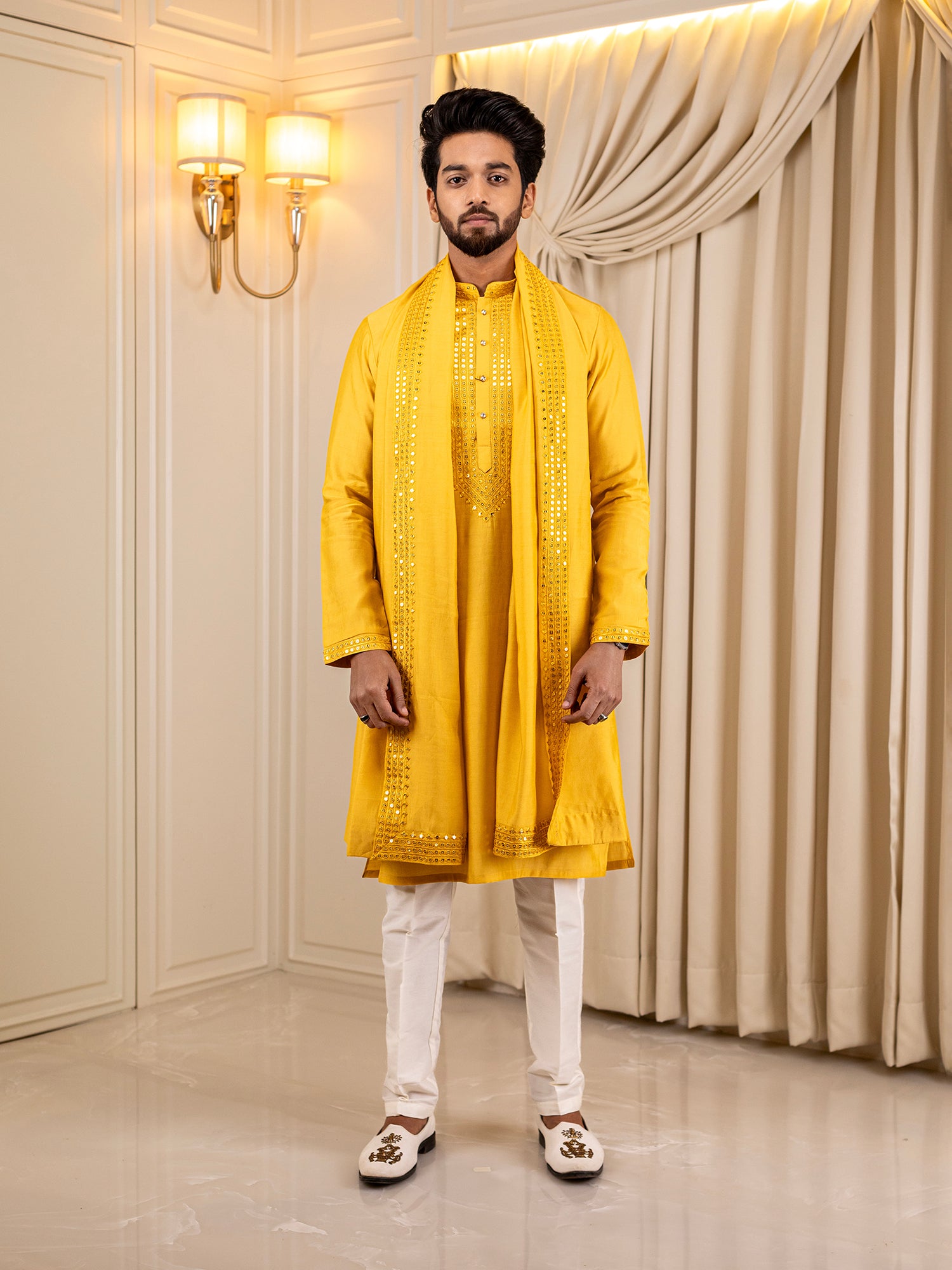 Vikram's Vibrant Velvet Kurta Set