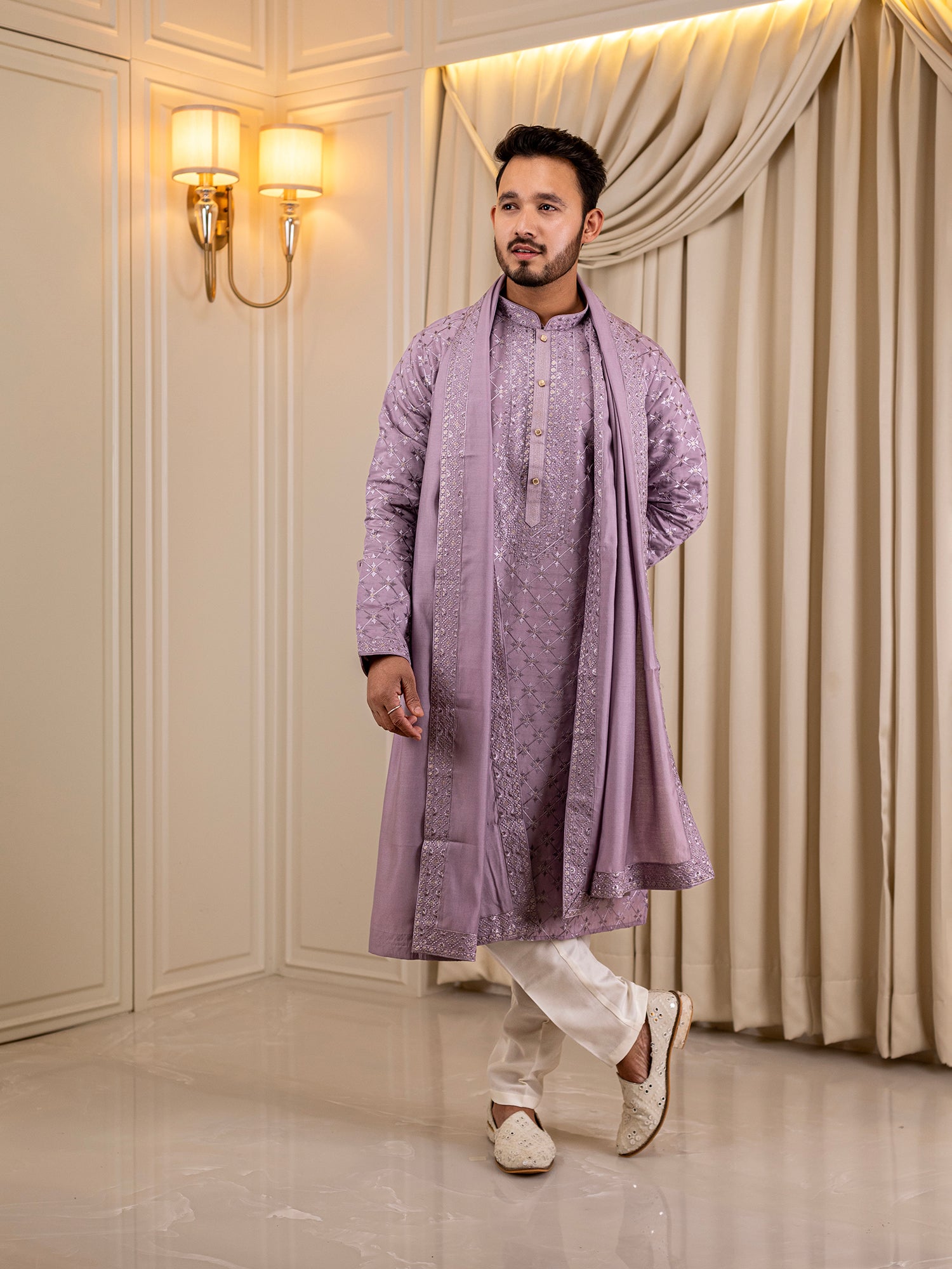 Aarav's Purple Passion Kurta Set