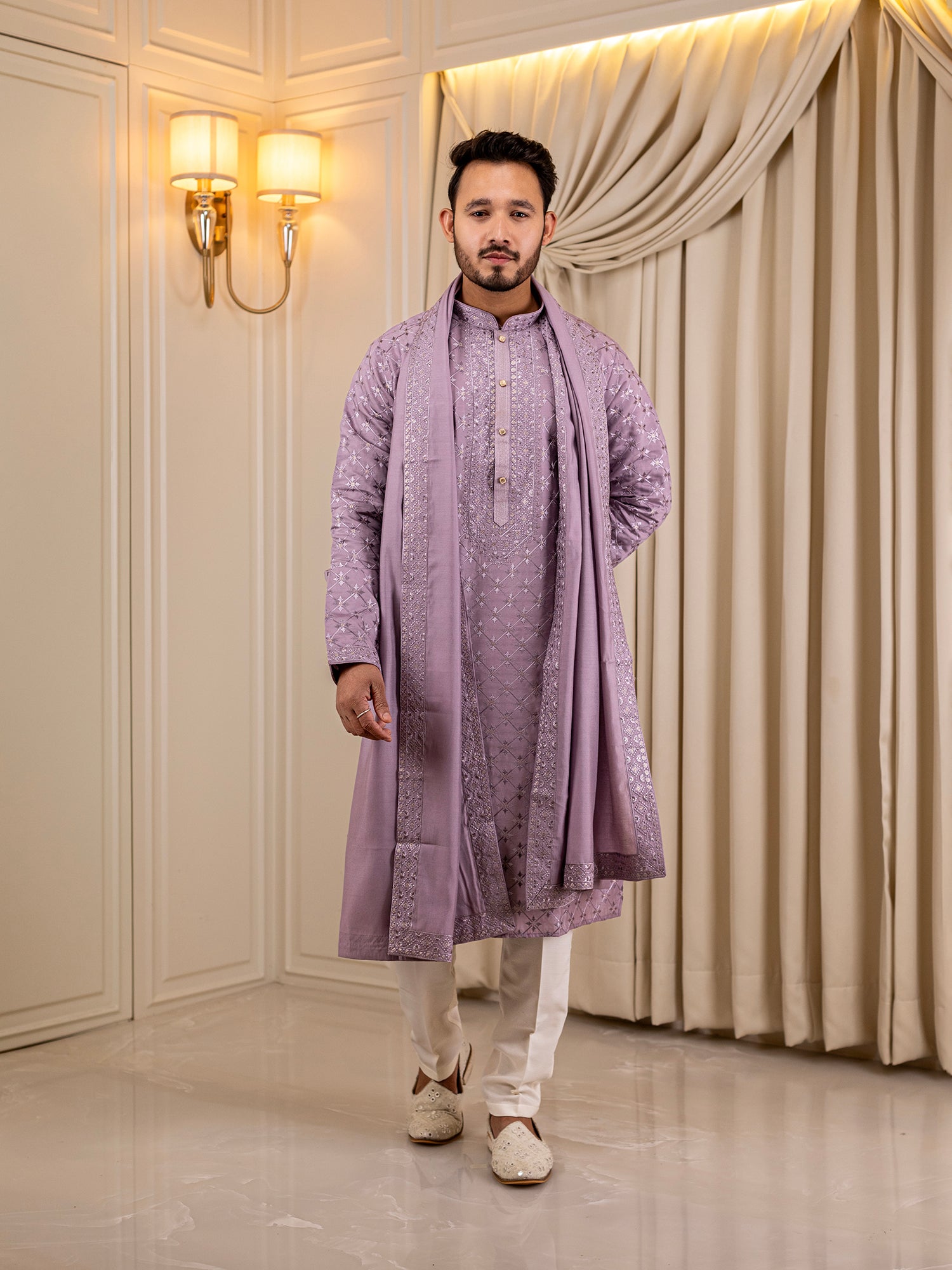 Aarav's Purple Passion Kurta Set
