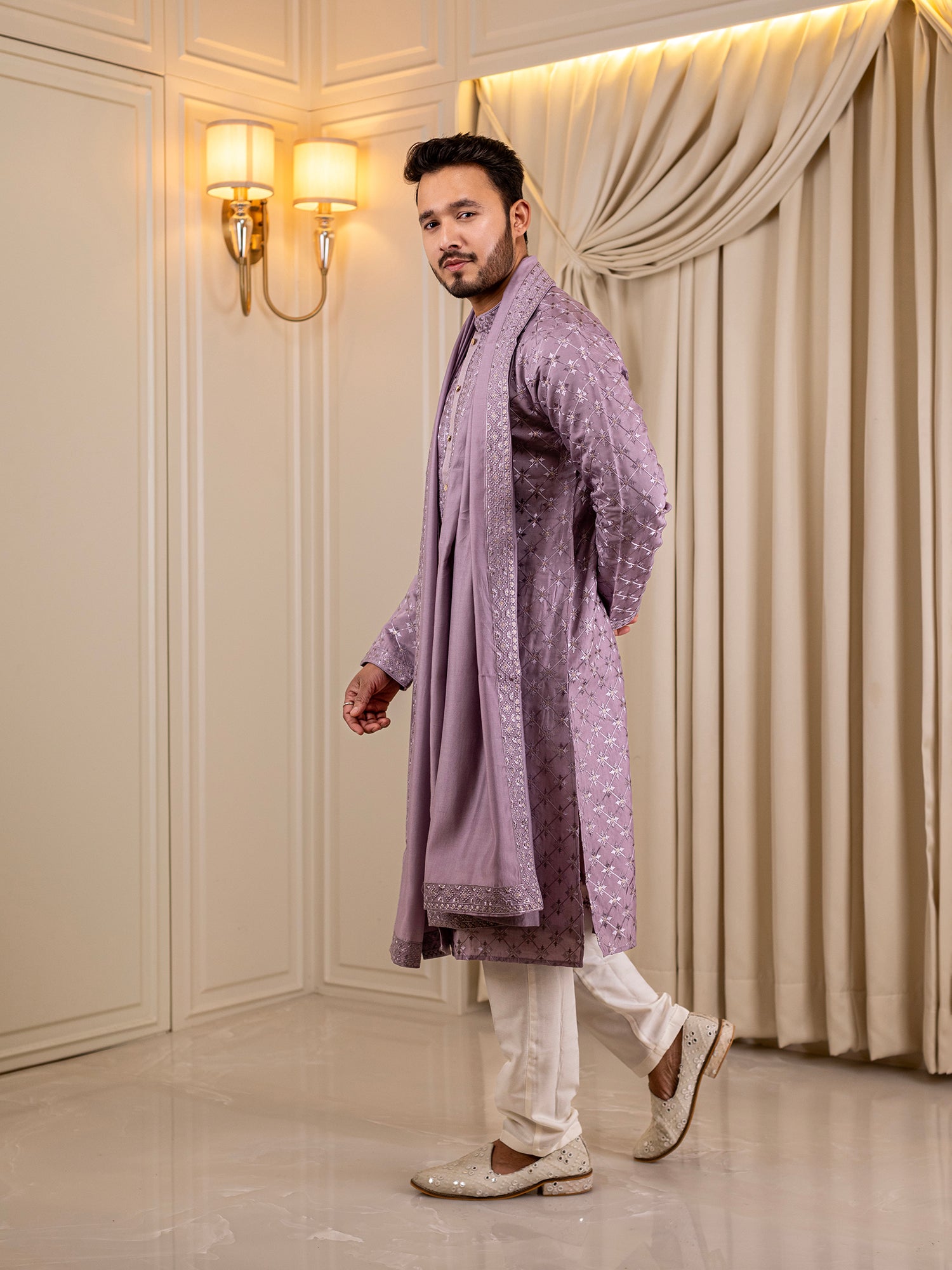 Aarav's Purple Passion Kurta Set