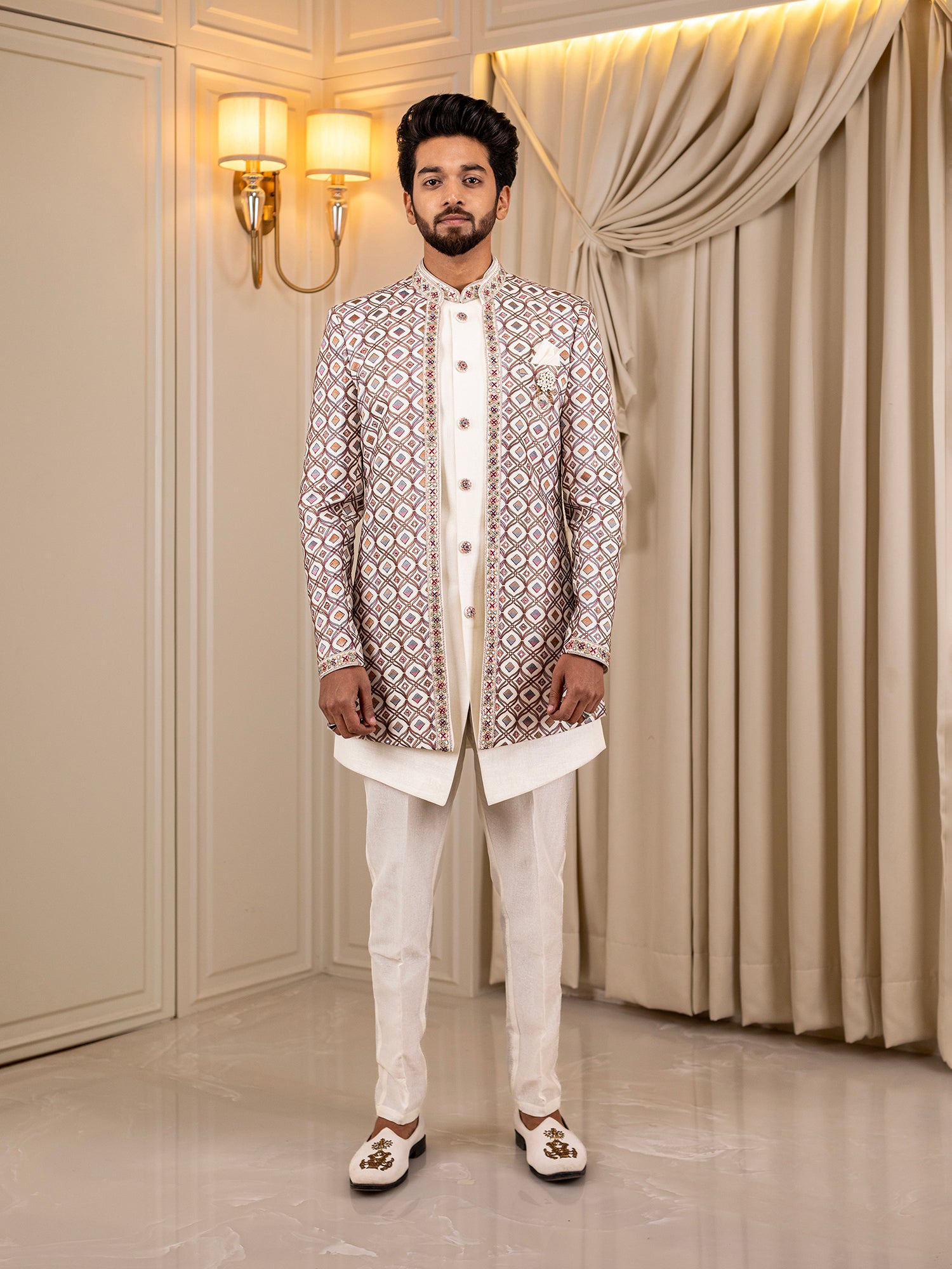 Alabaster Aura  Indo Wester Suit
