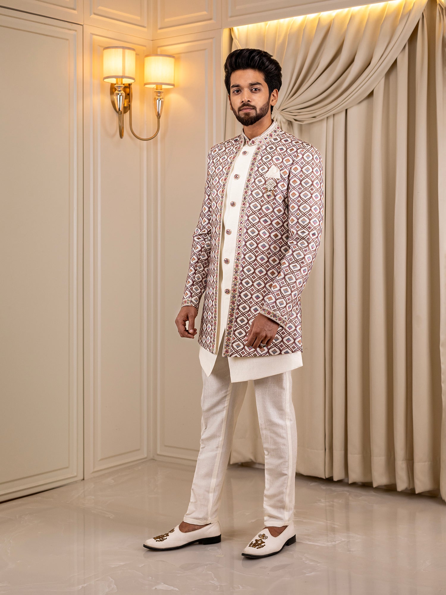 Alabaster Aura  Indo Wester Suit