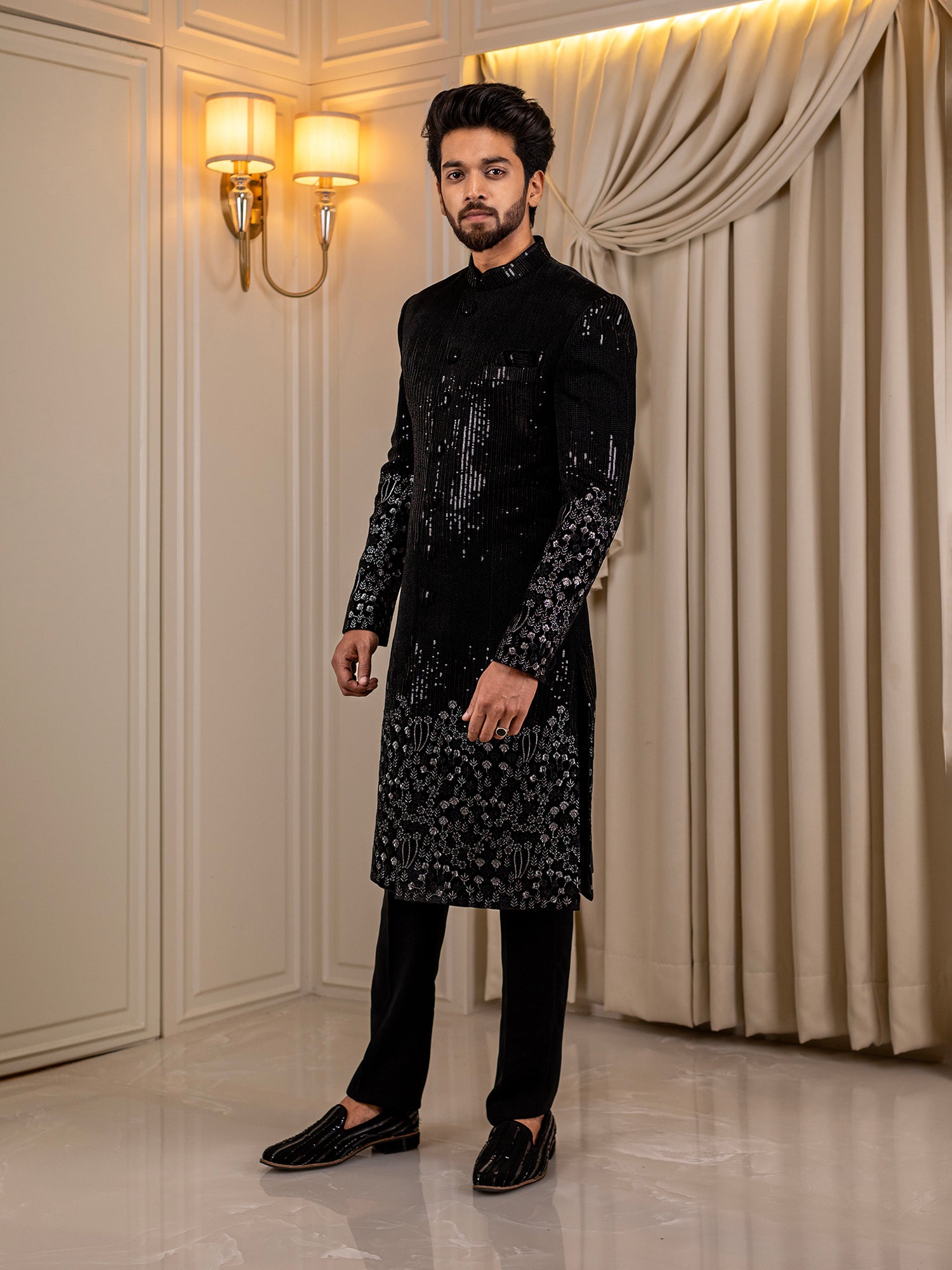 Charcoal Cascade Glamour Suit