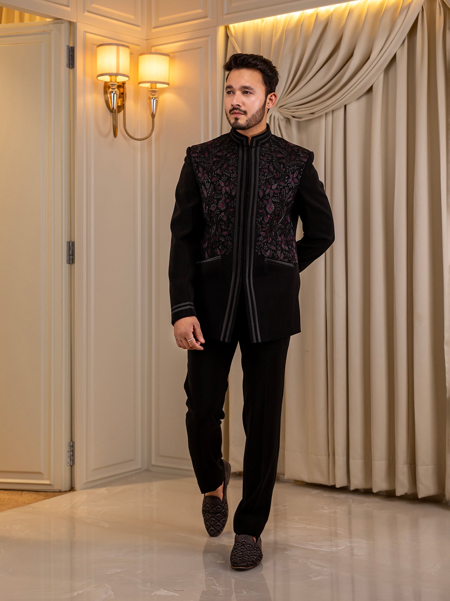Jet Black Jubilee Jodhpuri Suit