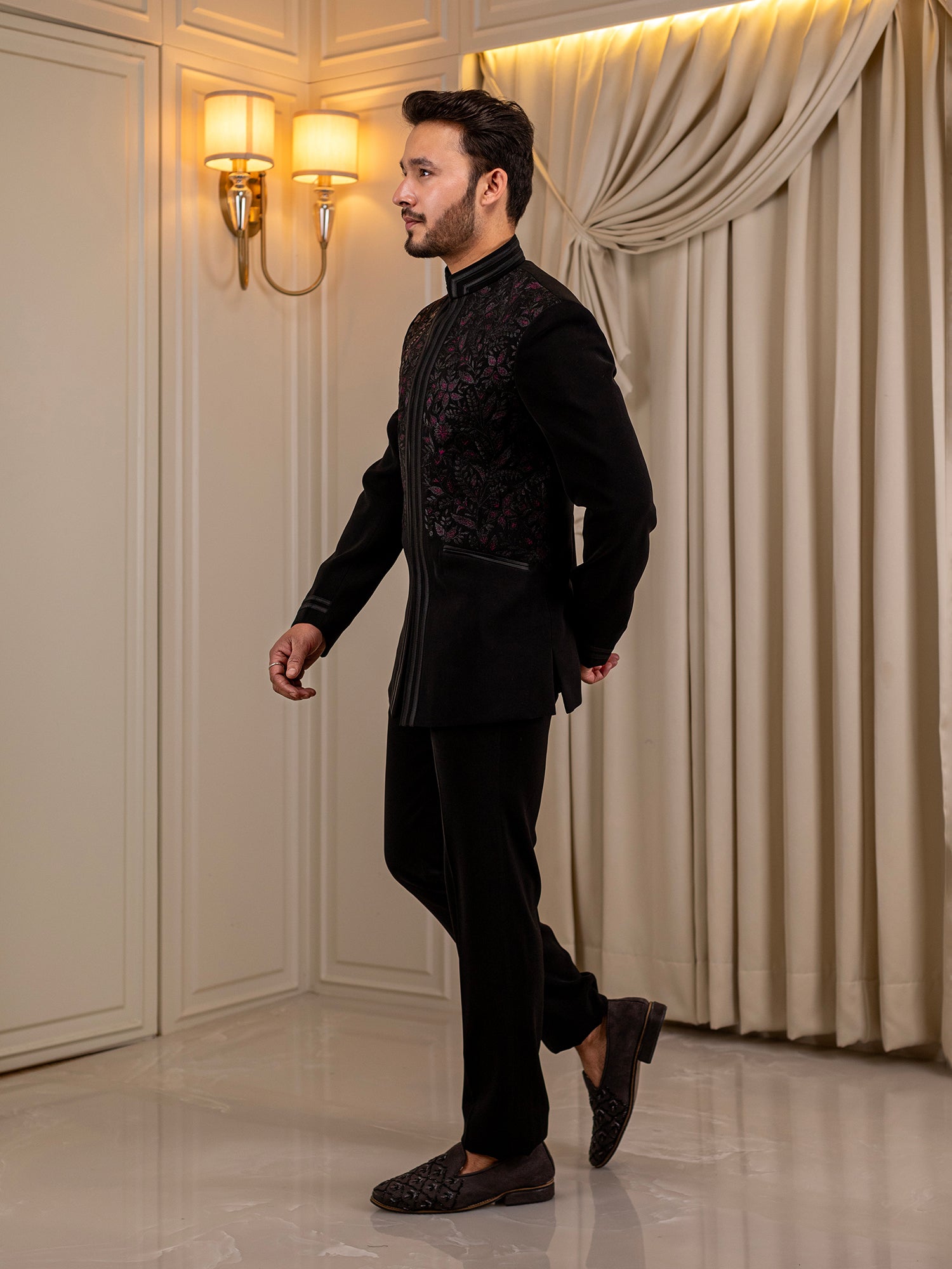 Jet Black Jubilee Jodhpuri Suit