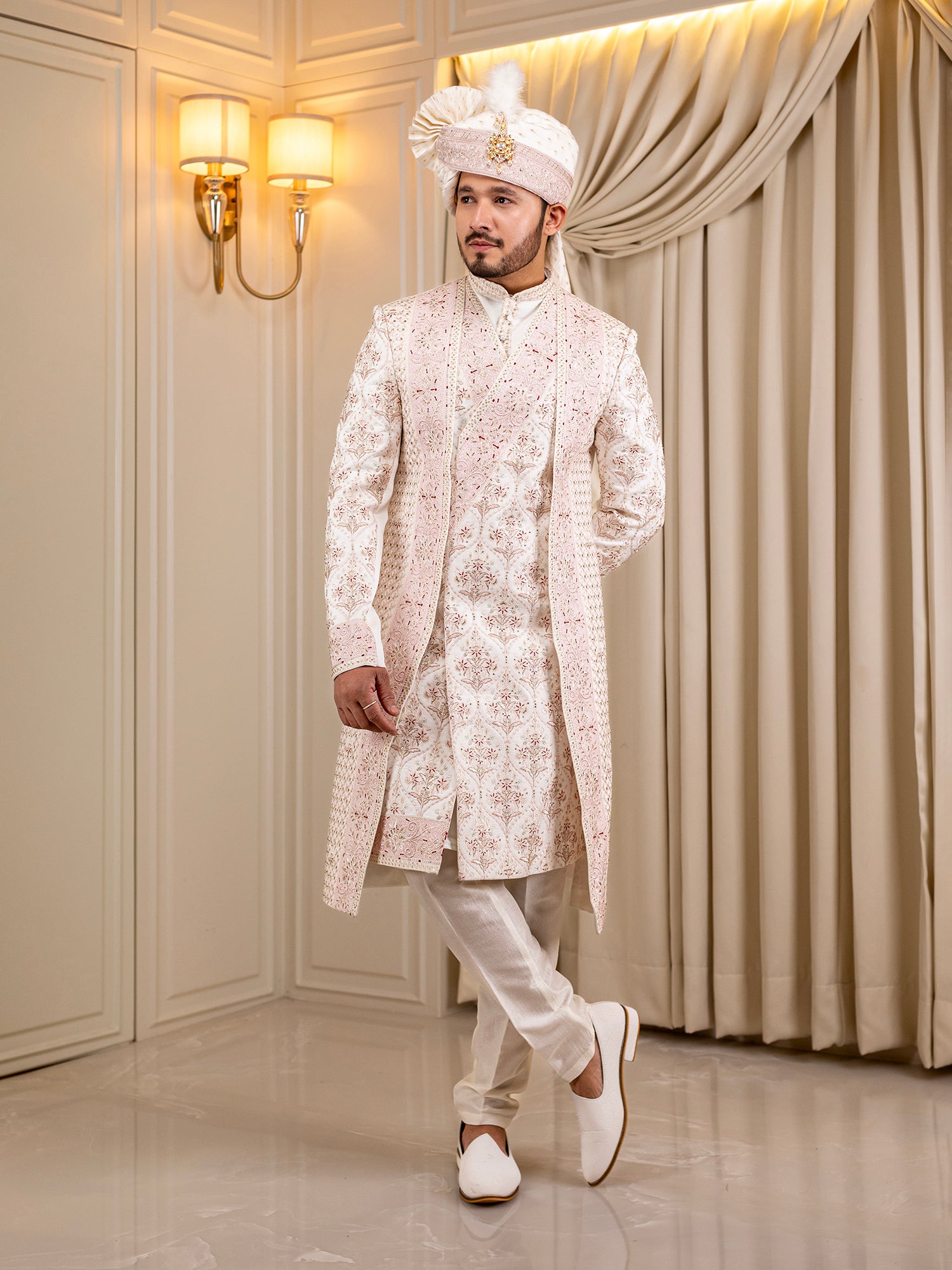 Aaradhya's Arctic Aura Sherwani
