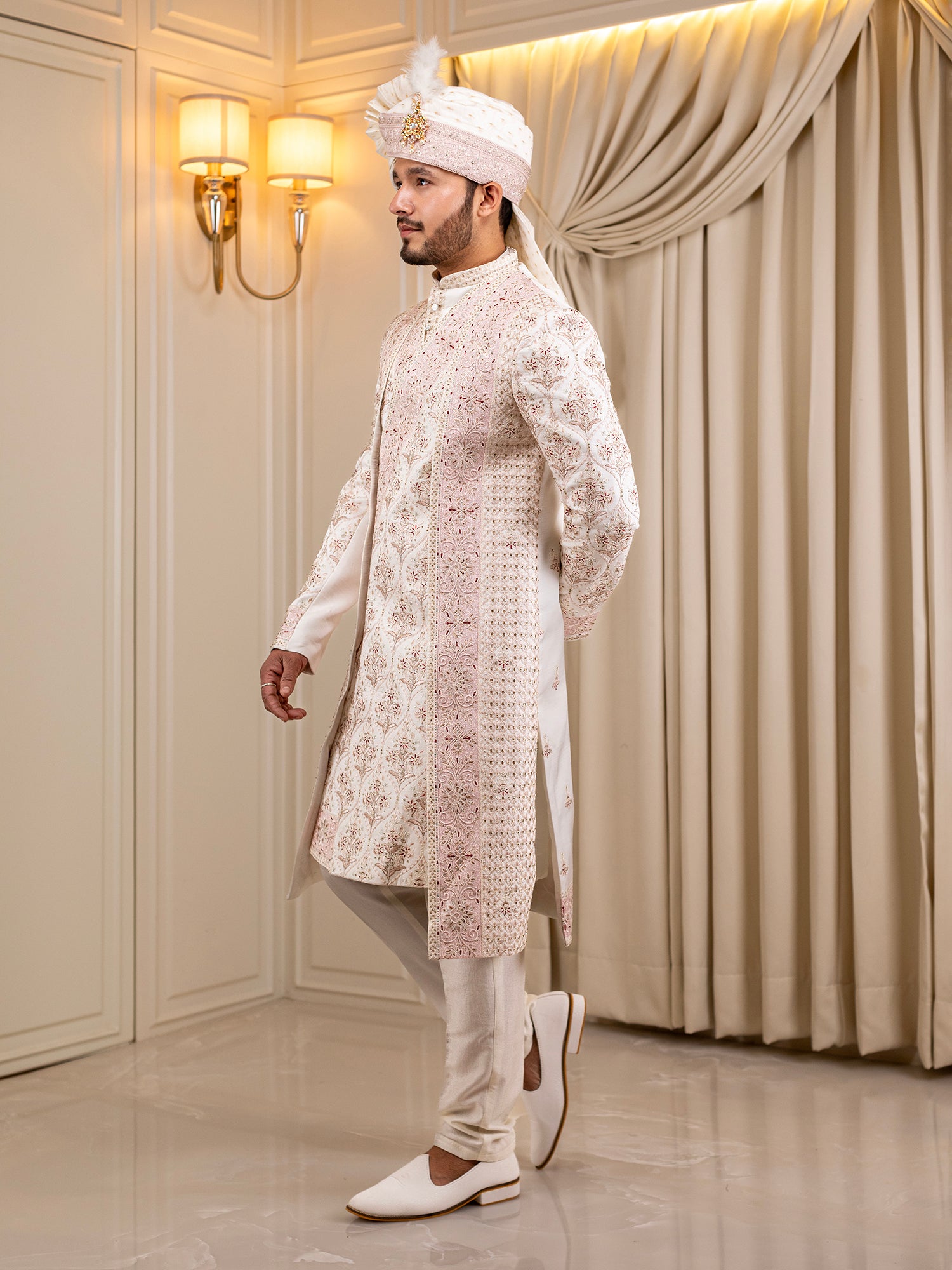 Aaradhya's Arctic Aura Sherwani