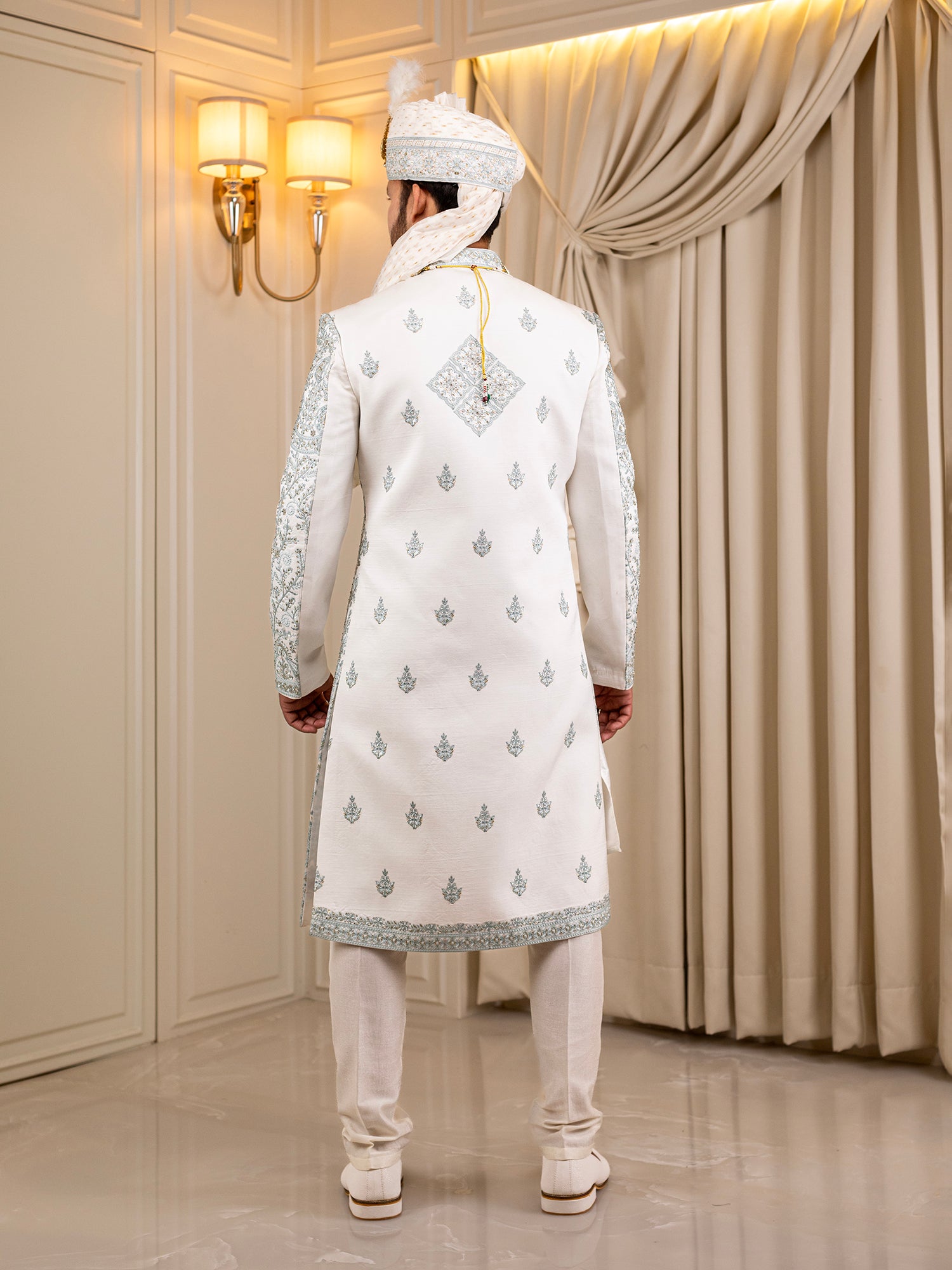 Ajay's Zenith White Zephyr Sherwani