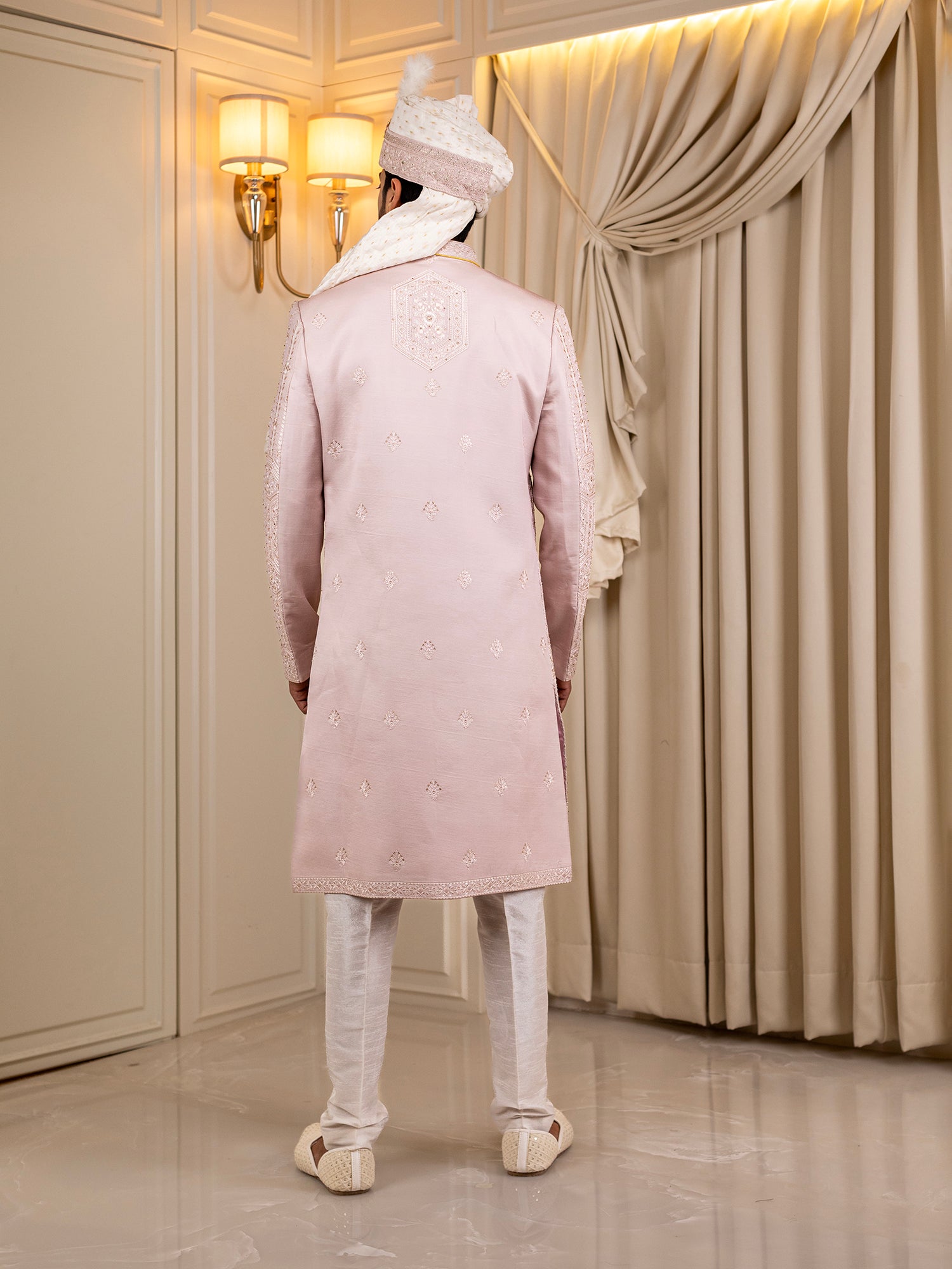 Tanmay's Timeless Pink Attire Sherwani