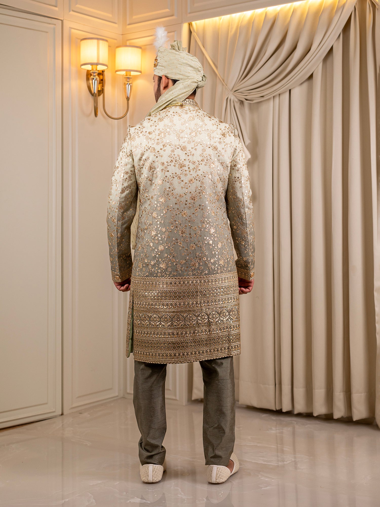 Emerald Elegance Sherwani