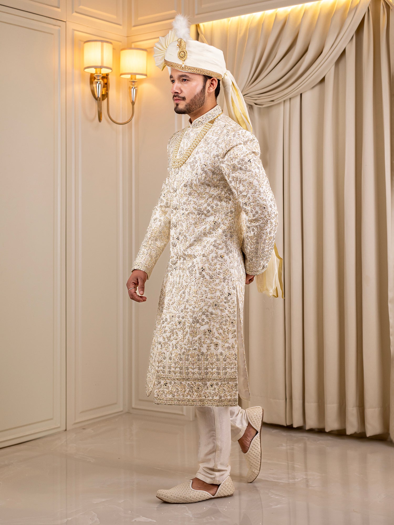 Shiv's Silk Snowfall Sherwani