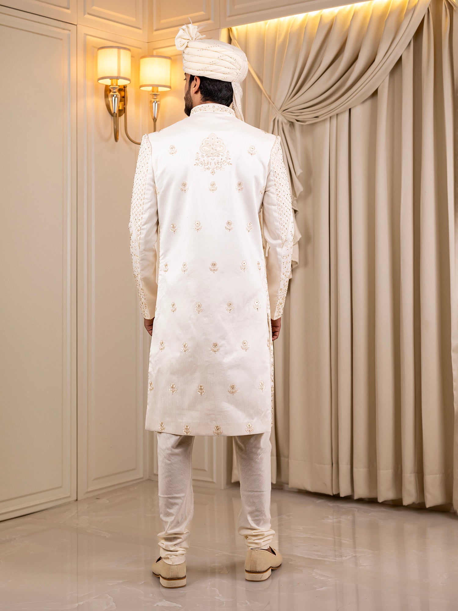 Rohit's Radiant Frost Sherwani