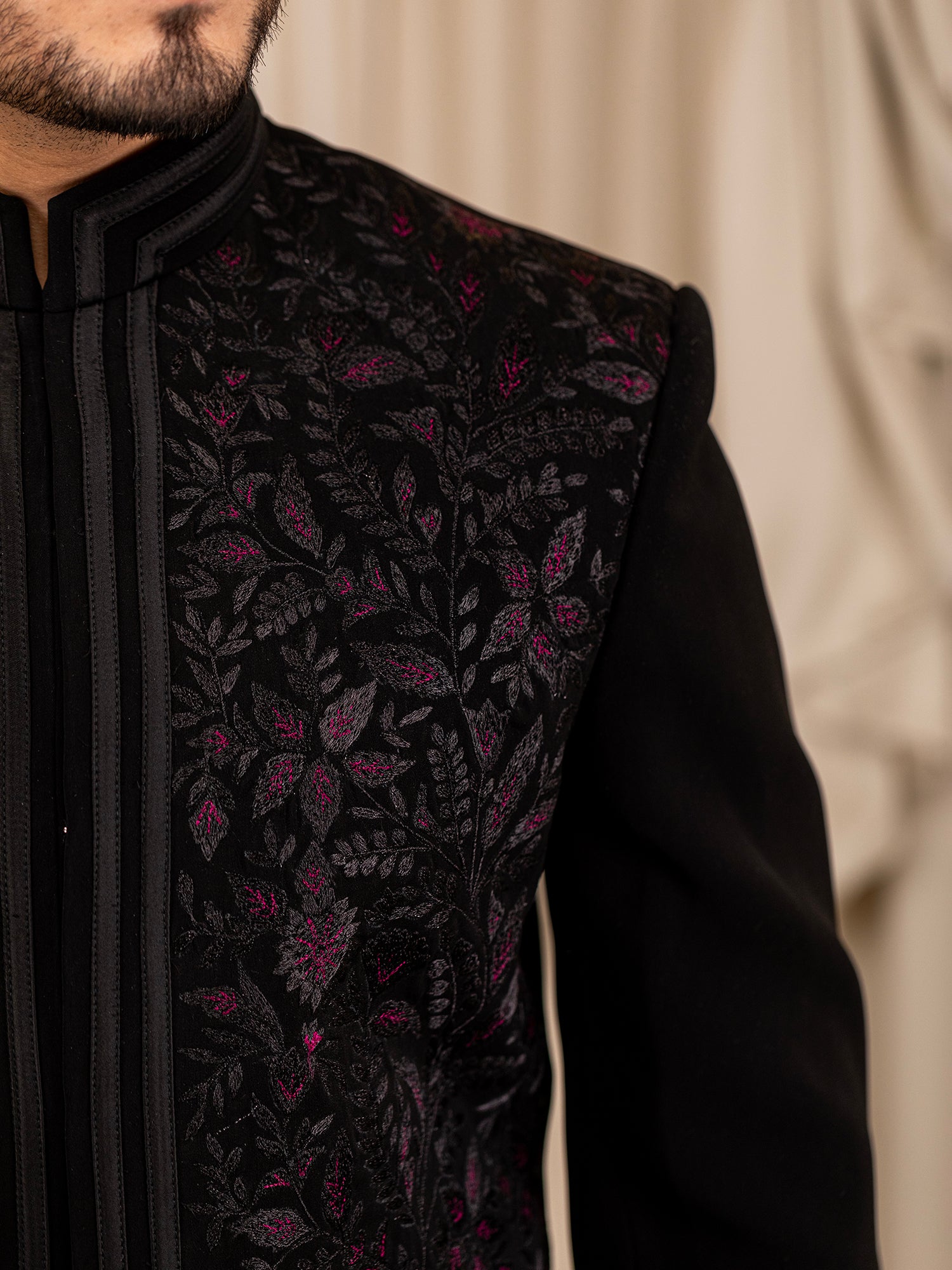 Jet Black Jubilee Jodhpuri Suit