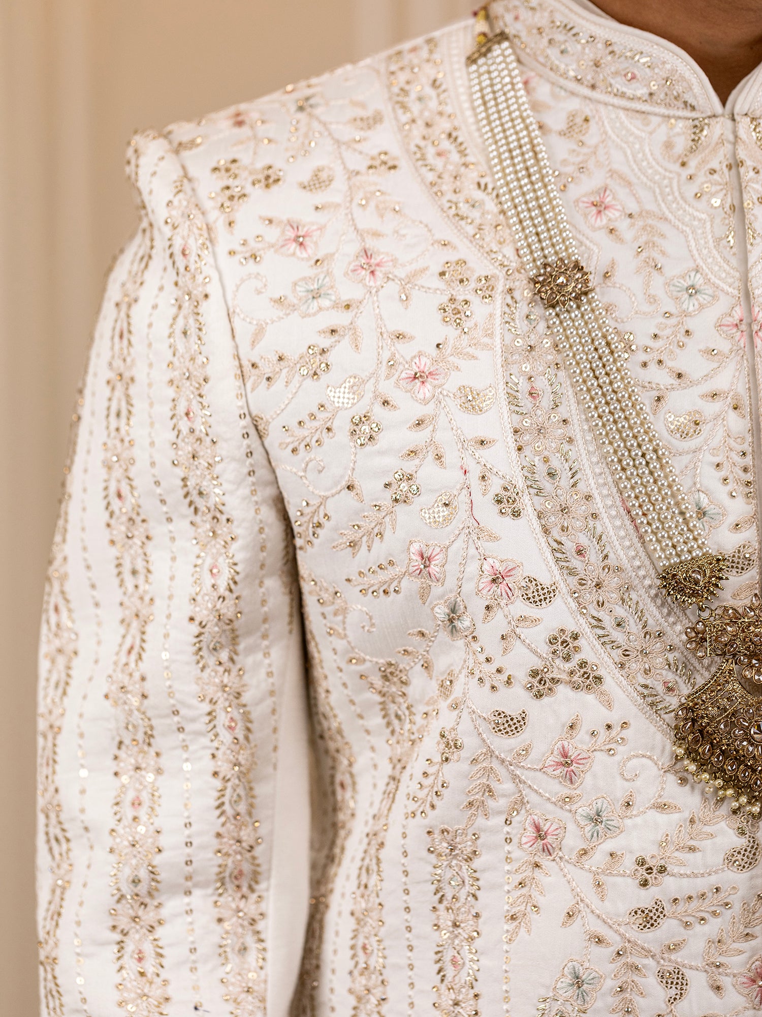 Rishi's Radiant White Sherwani