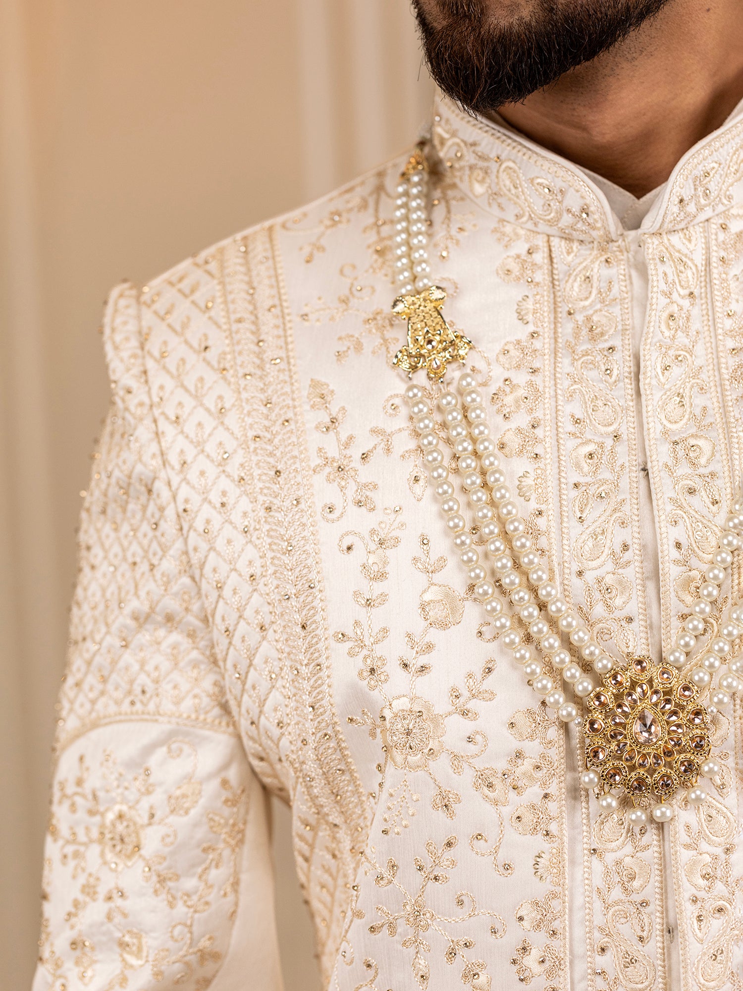 Rohit's Radiant Frost Sherwani