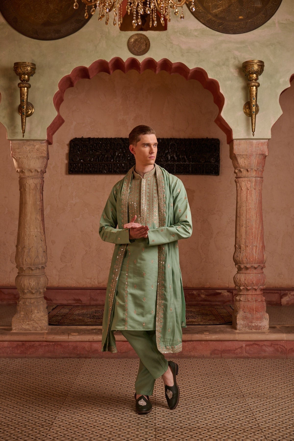 Pista Festive Kurta set