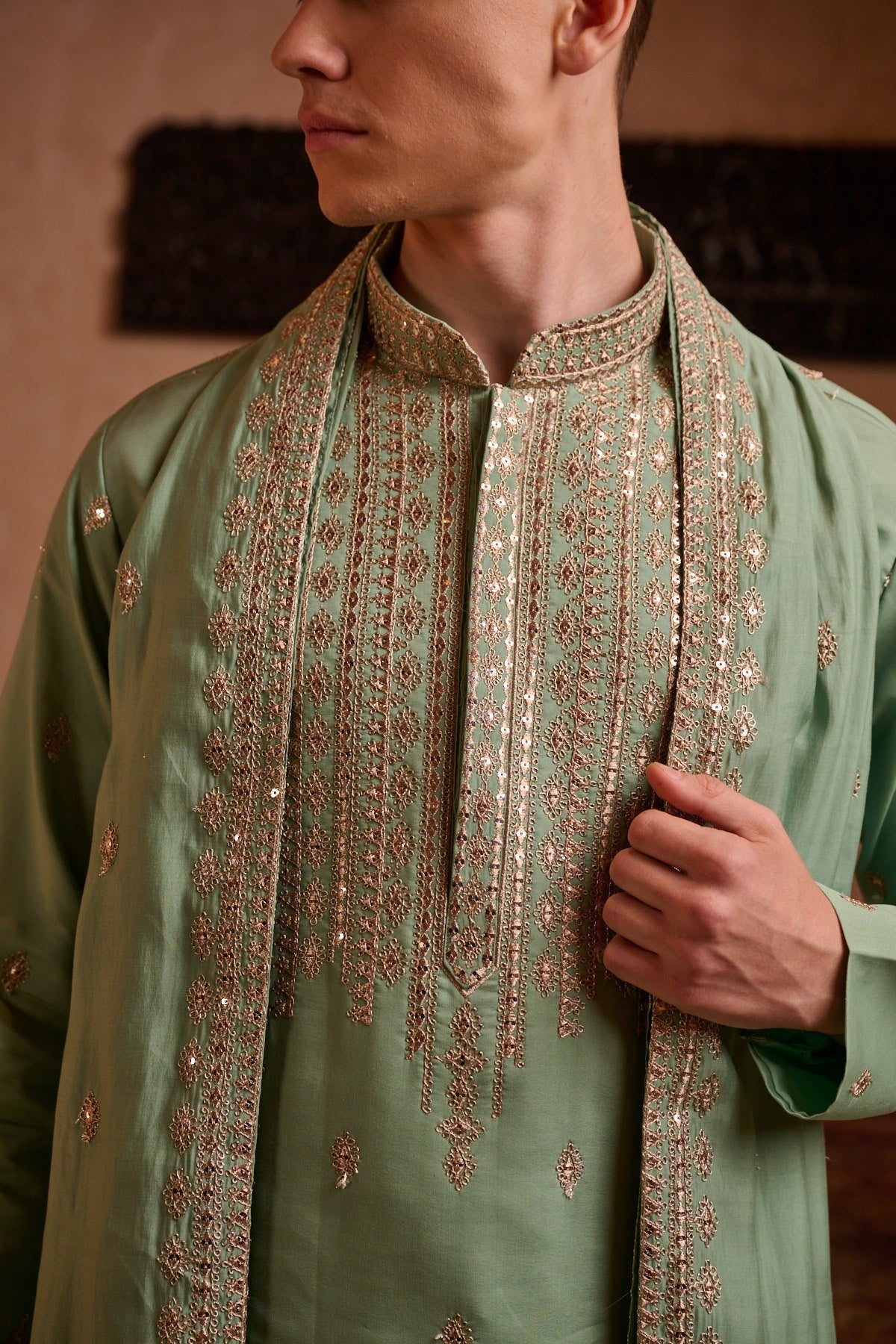 Pista Festive Kurta set