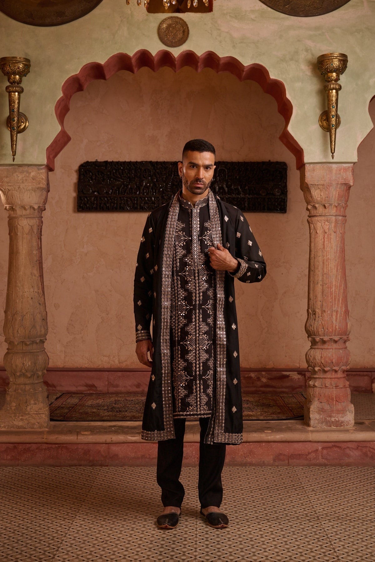 Black Festive Kurta Set