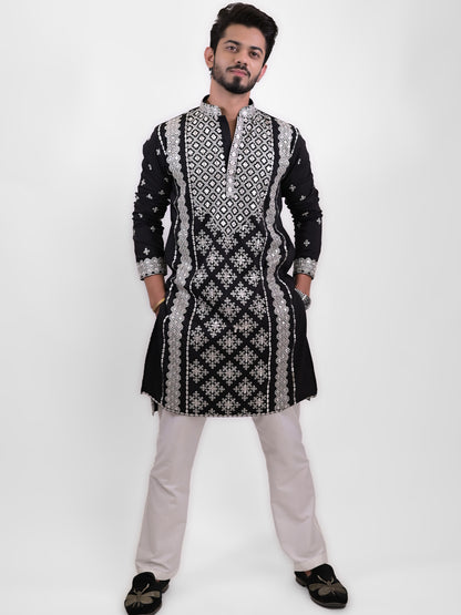 Deepak's Noir Elegance Kurta Pajama