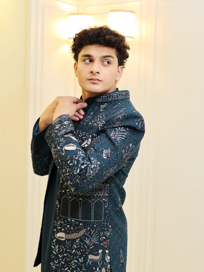 Azure Avant-Garde Jodhpuri Suit