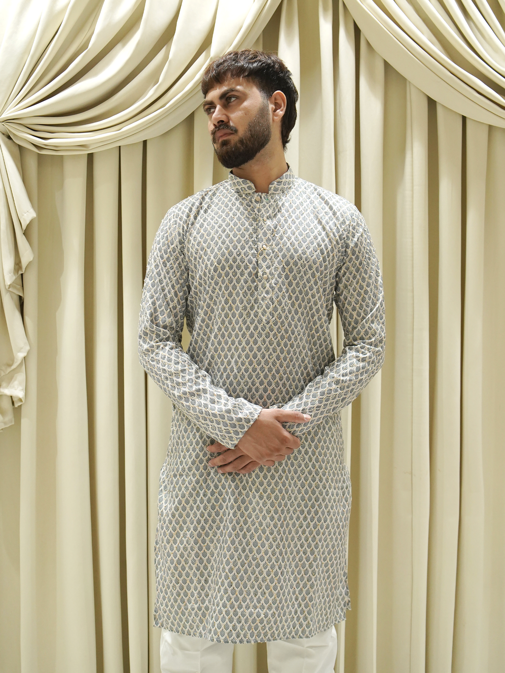 Silver Weave Kurta Set