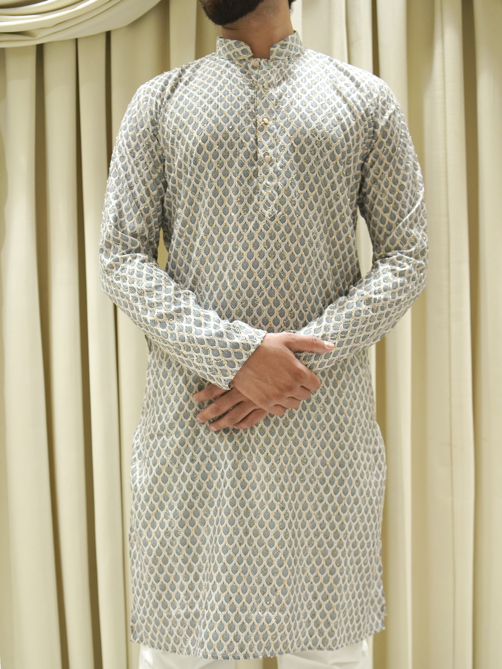 Silver Weave Kurta Set