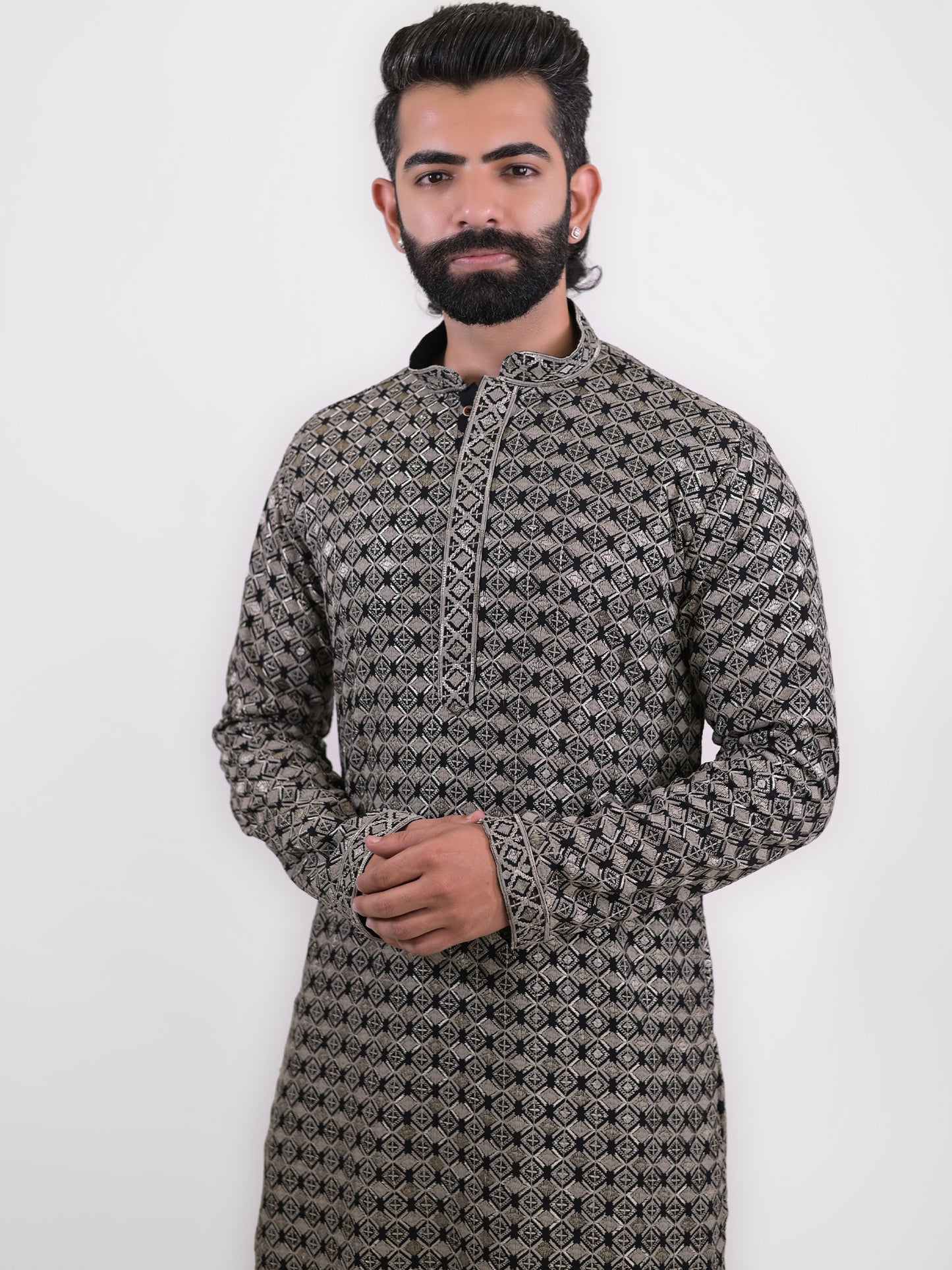 Abhinav's Graphite Glamour Kurta Pajama