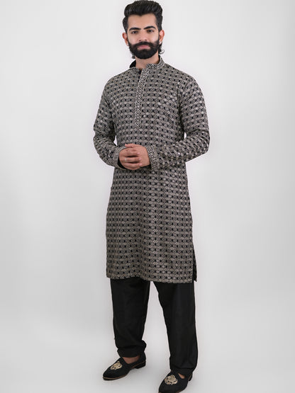 Abhinav's Graphite Glamour Kurta Pajama