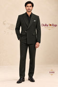 Dulhe Raja dark green tailored two piece groom suit, design 14188