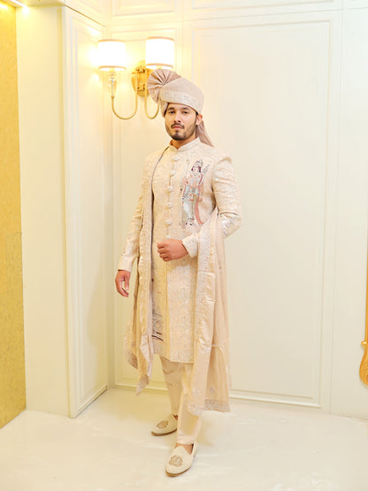 Ethereal Pearl Prince Sherwani