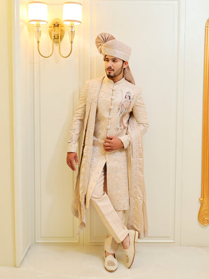 Ethereal Pearl Prince Sherwani