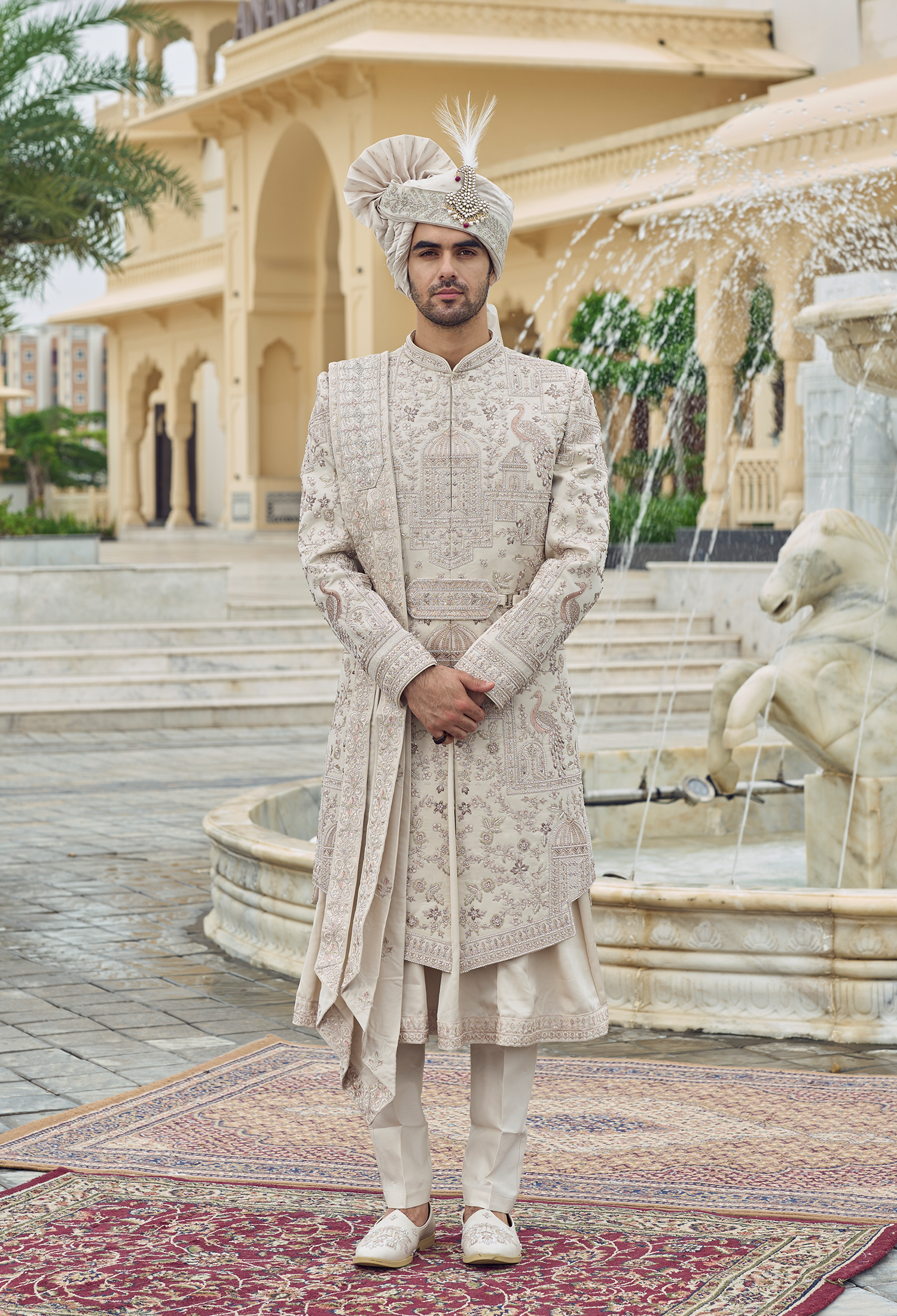 Peacock Assemble Work Sherwani