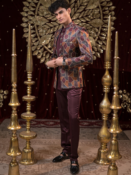Maroon Majesty Regal Suit