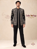 Dulhe Raja black mirror work indo-western jacket, design 1851M1