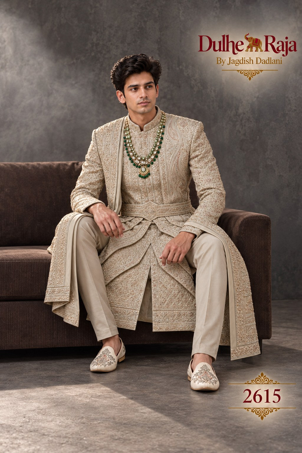 Pista sage open wedding sherwani - Dulhe Raja Bhopal design 2615-PISTA