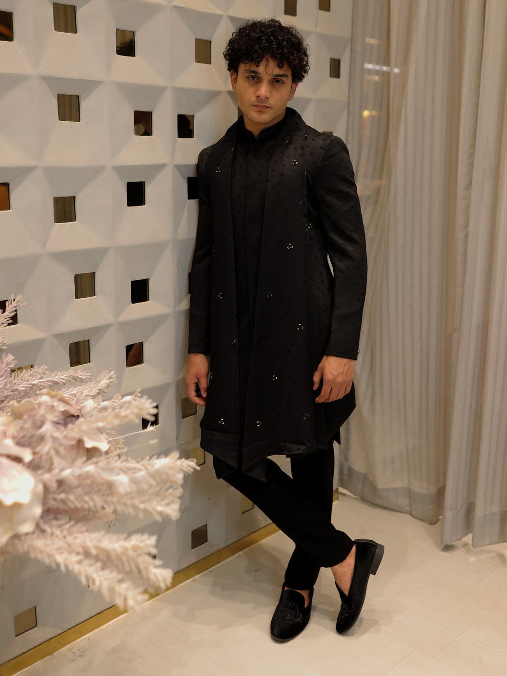 The Black Embellished  Indo-Western