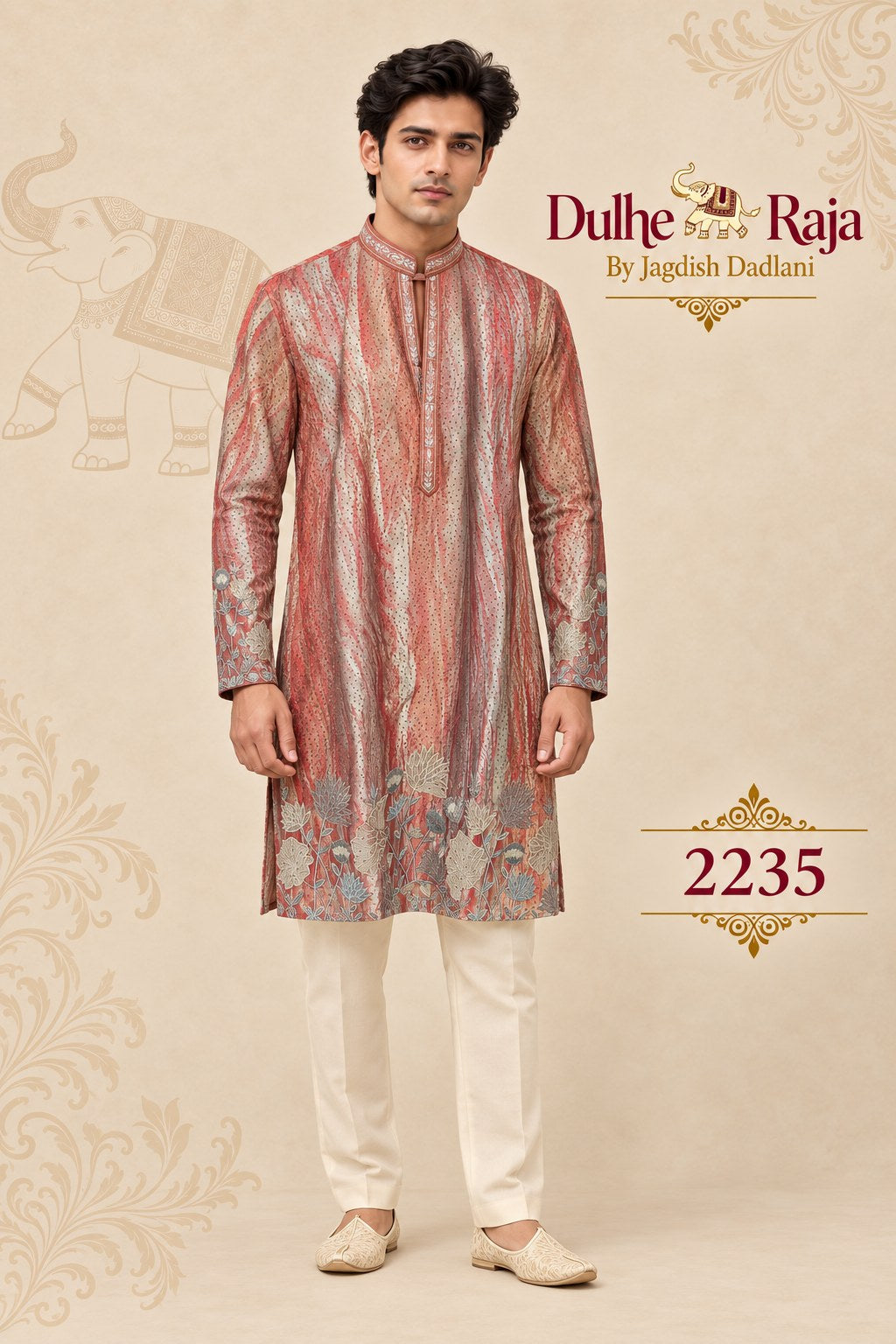 Coral ombre printed kurta set - Dulhe Raja Bhopal design 2235