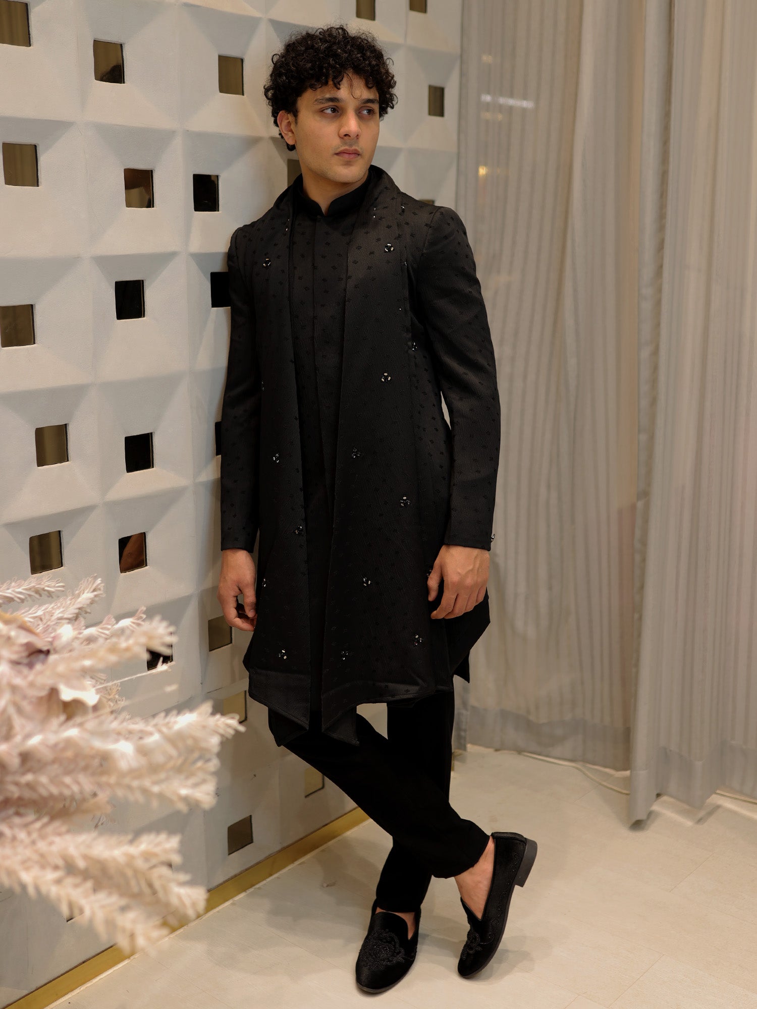 The Black Embellished  Indo-Western