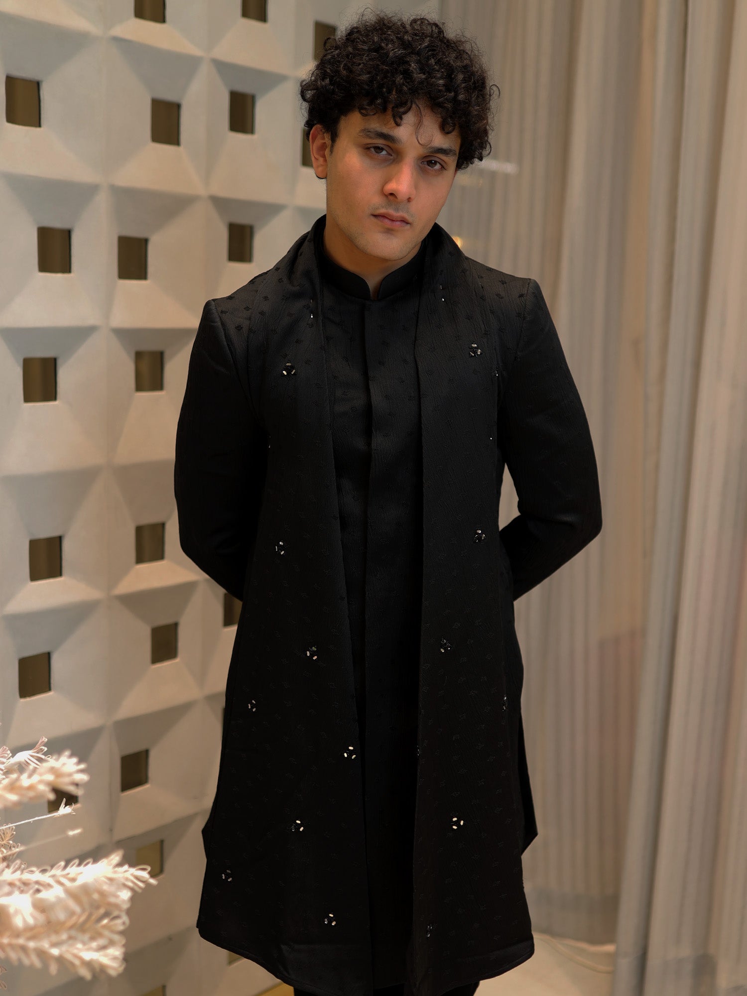 The Black Embellished  Indo-Western