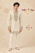 Ivory silver thread kurta set - Dulhe Raja Bhopal design 2512-A