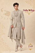Sage green layered wedding sherwani - Dulhe Raja Bhopal design 2549-ANMOL